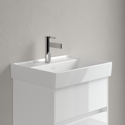 Villeroy & Boch Collaro fontein - 50x40cm - zonder overloop - 1 kraangat CeramicPlus - White Alpine (glans wit) SW358372