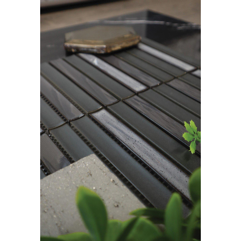 The Mosaic Factory Sevilla mozaïektegel - 30x30cm - 8mm - mat porselein carbon shades of gray (antraciet) SW1015077