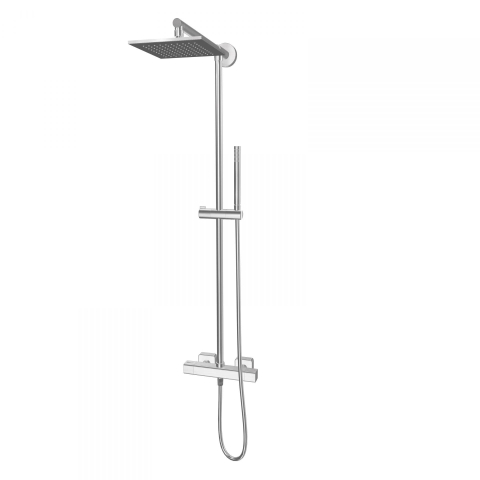 Xenz Aragon Colonne de douche pluie 115.8cm mural thermostatique chrome brillant SW104636