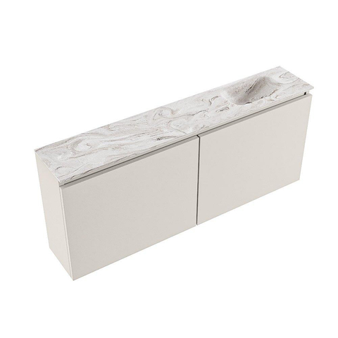 MONDIAZ TURE-DLUX Meuble de WC 120 cm Linen. Lavabo EDEN Glace position à droite. Avec 1 trou de robinet. SW1103350