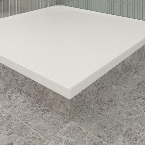 Villeroy & Boch Ecora douchebak - 90x90x3.5cm - hoekafvoer - stone white (wit) SW1558920