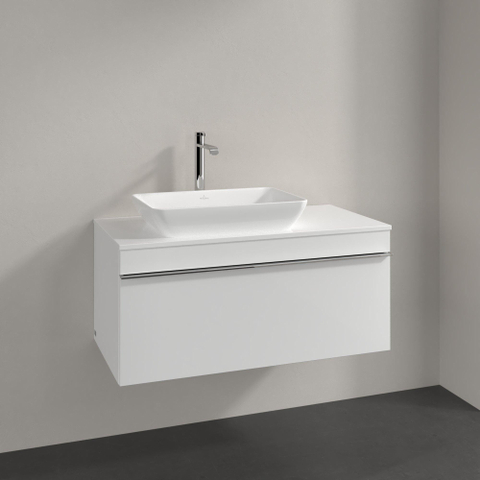 Villeroy & Boch Venticello Meuble sous lavabo 95.7x50.2x43.6cm avec 1 tiroir pour lavabo à poser gauche blanc brillant 1025483