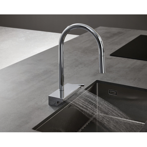 Hansgrohe Aquno Select M81 - 1 greeps keukenkraan - 170 uittrekbare vuistdouche - 3jet - sbox - hoogglans chroom SW878838