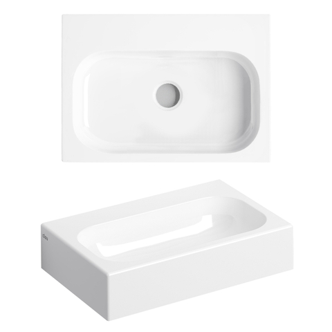 Clou Mini Match Me lave-mains 45x10cm trou de robinet pré-percé marbre minéral blanc SW385139