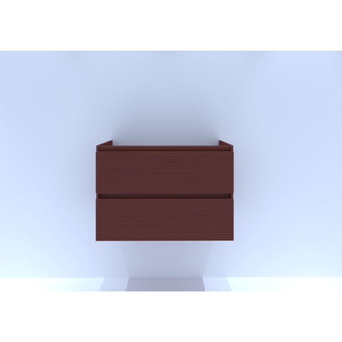 H&R Badmeubelen Infinity Wastafelonderkast - 80x44.8x55cm - 3D-front - 2 lades - zonder sifonuitsparing - greeploos - terra mat SW873270
