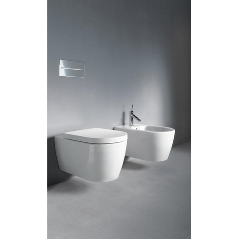 Duravit Me by starck Wandbidet - 37x57cm - met kraangat - met overloop - zonder wondergliss - glans wit 0300875
