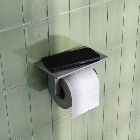 Brauer toiletrolhouder - 18cm - RVS geborsteld - beetje krom -OUTLETSTORE STORE44096