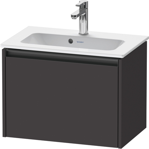 Duravit Ketho.2 Wastafelonderbouwkast - met 1 lade - 61x39x44cm - met greep antraciet - grafiet supermat SW772951