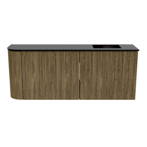 Mondiaz JOYA 101.6cm meuble de toilette - arrondi gauche couleur Dusk - Vasque FAYE position Droite Sans trou de robinet couleur Urban SW1421678