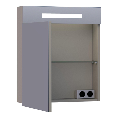 BRAUER Promise spiegelkast – 59x70x15 cm – directe LED – linksdraaiend – Taupe mat SW371664