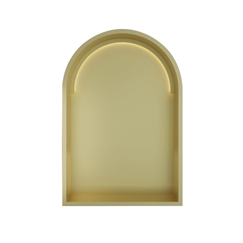 Hotbath &MORE Inbouwbox of inbouwnis Toogmodel - 30x45x10cm - met LED - IP44 - PVD - geborsteld messing (goud) SW1246499