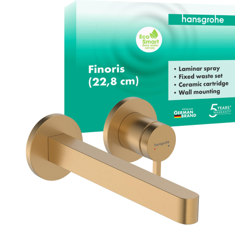 Hansgrohe Finoris Wastafelmengkraan - eengreeps - inbouw - voorsprong 22.8cm - met afvoerplug - brons SW1388314