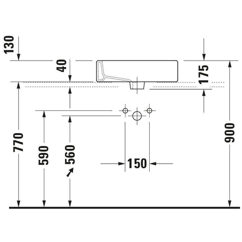 Duravit Vero Opbouwwastafel - geslepen - met kraangat - met overloop - 50x47cm - met wondergliss - inclusief bevestiging - wit 0292801