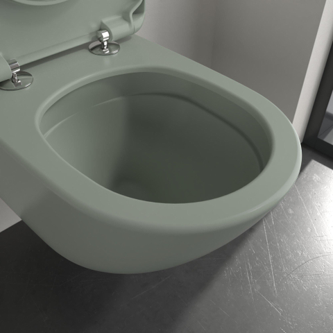 Villeroy & Boch Antao wandcloset - diepspoel - zonder spoelrand - met TwistFlush CeramicPlus - Morning Green (mat groen) SW917881