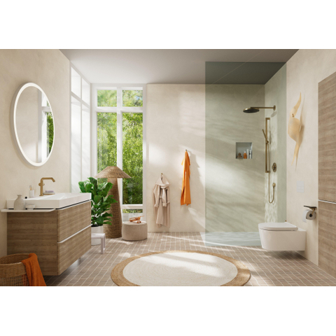 Hansgrohe Xarita Lite S miroir – rond Ø 90 cm – Éclairage LED – chauffage de miroir, à intensité variable – Blanc mat SW1165139