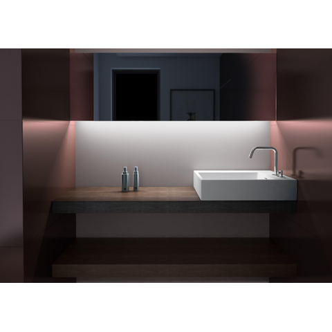 Clou Flush lavabo 60x42cm 5 trous de robinet pré-usinés aluite Blanc mat SW102634