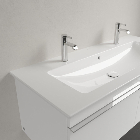 Villeroy & Boch venticello wastafel - 120x50cm - 2 kraangaten overloop - White Alpine (glans wit) 1025106