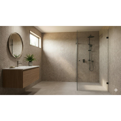 Terravito Ellino Mozaïektegel - 30x30cm - visgraat - 9mm - Nut mat SW1119819
