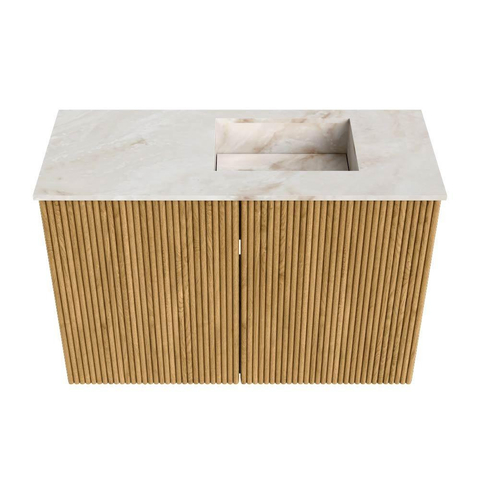 Mondiaz JOYA-DLUX Meuble de toilette 60cm - couleur Oak - Lavabo FAYE position Droite Sans trou de robinet couleur Frappe SW1421912