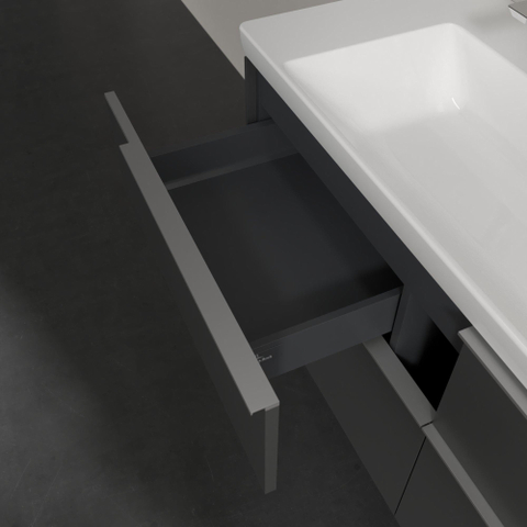 Villeroy & Boch Subway 3.0 wastafelonderkast - 127.2x57.9cm - 4 lades - Graphite (grijs) SW641675