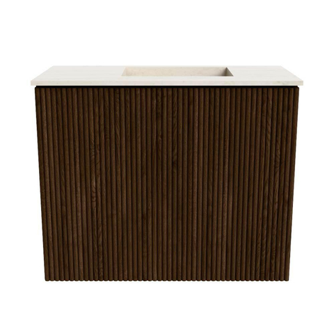 Mondiaz JOYA-DLUX 50cm meuble de salle de bains - couleur Walnut - Vasque FAYE position Droite 1 trou de robinet couleur Meli. SW1424392