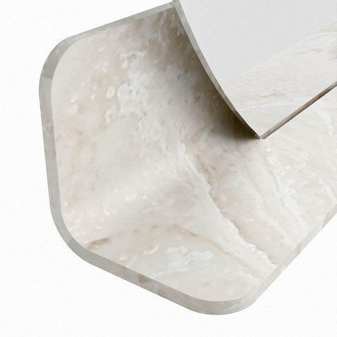 Mondiaz SPOT miroir – Ø 100 cm – avec tablette – Frappe (marbre beige) SW1212901