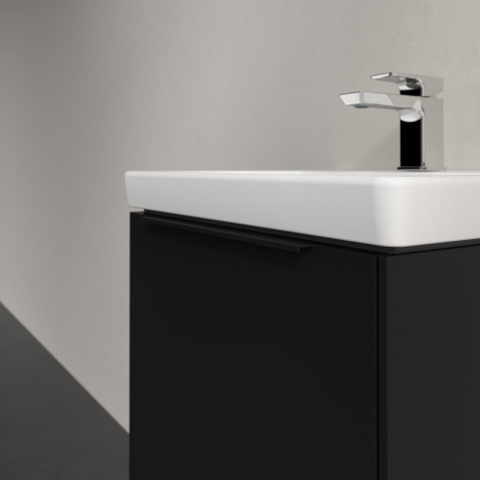 Villeroy & Boch Subway 3.0 wastafelonderkast - 50x40x40cm - met greep - 1 - softclose lade - 1 sifonuitsparing - spaanplaat - Volcano Black (zwart) SW730483