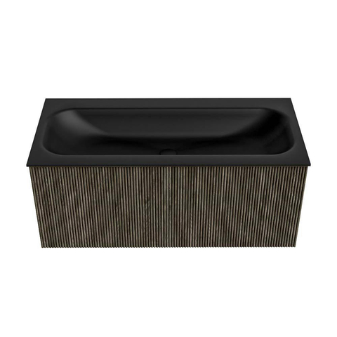Mondiaz KURVE Ensemble meuble de salle de bains - 100x46x40cm - 1 tiroir - lavabo solid surface - centre - sans trou de robinet - Shadow SW1414251