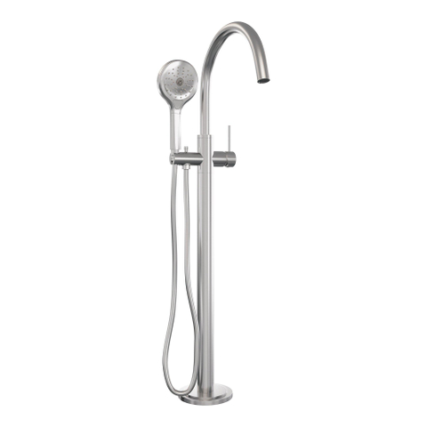BRAUER Stripe Mitigeur bain autoportant - SET 02 - douchette à main 3 positions - flexible de douche - couleur inox brossé PVD SW1435036