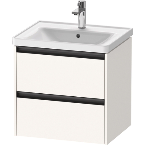 Duravit Ketho.2 Wastafelonderbouwkast - met 2 laden - 58.4x45.5x54.9cm - met grepen antracietwit - supermat wit SW772763