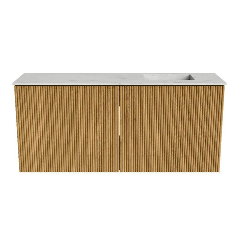Mondiaz JOYA-DLUX Meuble de salle de bains 90cm - couleur Chêne - Vasque FAYE position Droite Sans trou de robinet couleur Opalo SW1422136