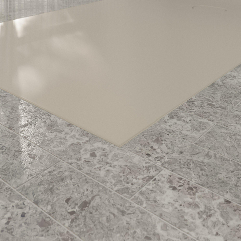 Villeroy & Boch Ecora douchebak - 180x100x4.5cm - afvoer korte zijde - almond (beige) SW1558928