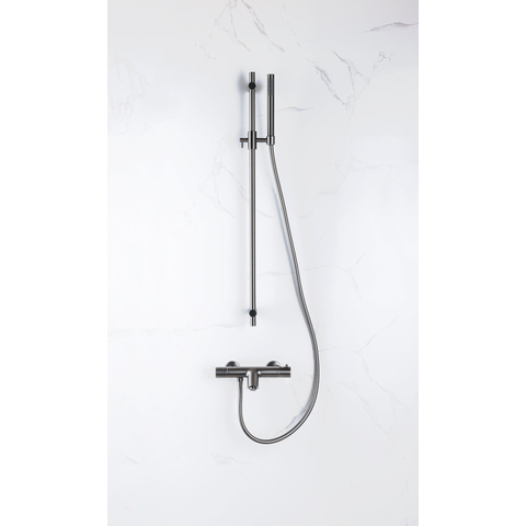 Fortifura Calvi thermostatische badkraan - PVD - geborsteld gunmetal (antraciet) SW720225