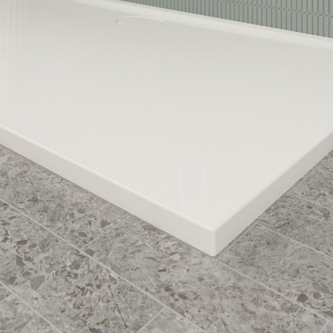 Villeroy & Boch Ecora douchebak - 180x100x3.5cm - afvoer lange zijde - white alpine (wit) SW1558939