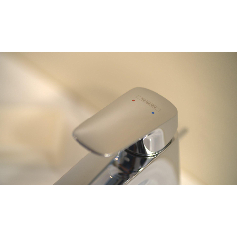 Hansgrohe Logis 1 greeps wastafelkraan - 100 met trekwaste - hoogglans chroom 0605647