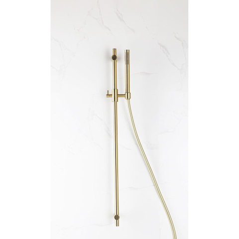 Fortifura Calvi douchekraan - met glijstangset - met staafhanddouche - gladde doucheslang - PVD - geborsteld messing (goud) SW811917