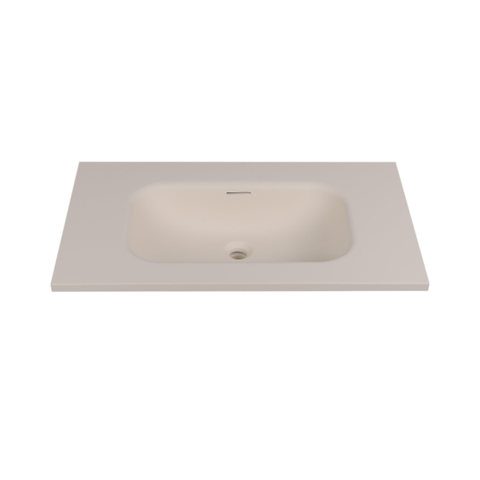 Saniclass Torino Meubelwastafel - 80.5x46x17.5cm - solid surface - 1 wasbak - zonder kraangaten - off-white SW1471856