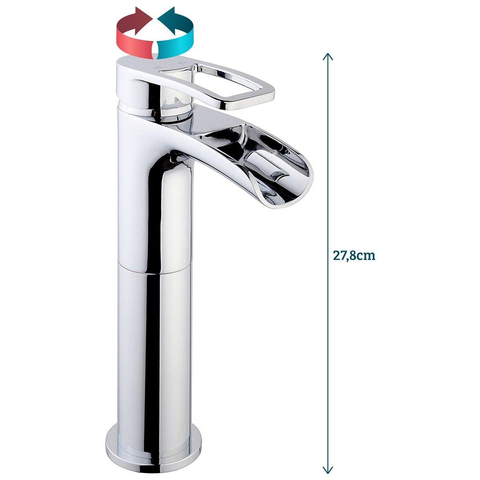 Xellanz Alegra mitigeur de lavabo cascade haut chrome SW76044
