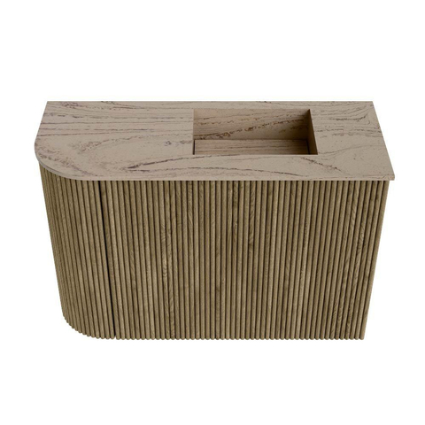 Mondiaz JOYA-DLUX 61.6cm toiletmeubel - ronding links kleur Dusk - Wastafel FAYE positie Rechts Zonder kraangat kleur Arena. SW1425767
