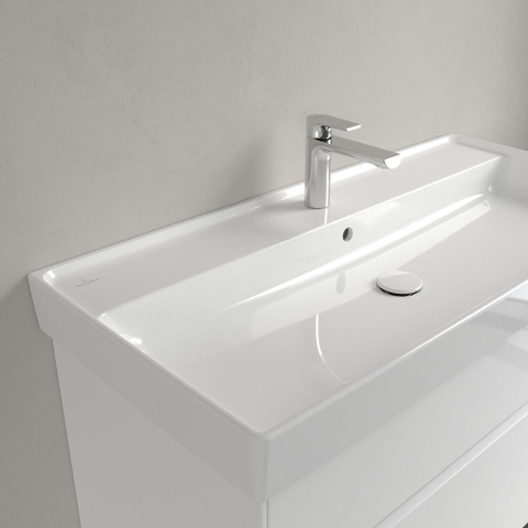 Villeroy & Boch Collaro meubelwastafel - 100x47cm - met overloop - 1 kraangat - White Alpine (glans wit) SW358337