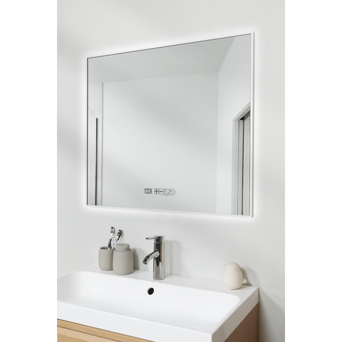 Eurom Sani 400 Mirror miroir – 80 x 70 cm – LED indirecte tout autour – chauffage infrarouge 400 W – Blanc mat SW1225233