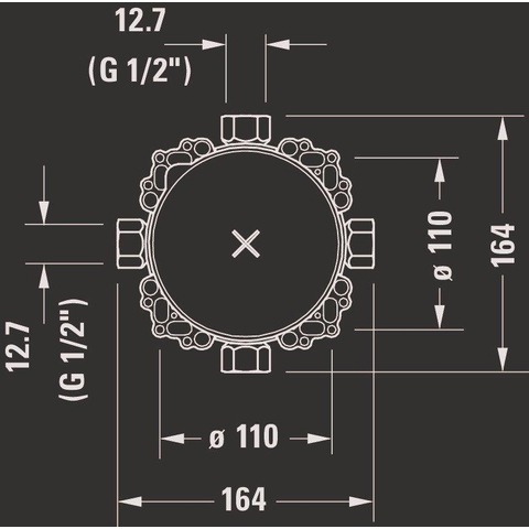 Duravit Universal Basiselement - 1 greeps wastafelmengkraan inb - 164x164x105mm - wit SW527827