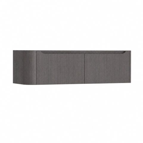 H&R Badmeubelen Juice Wastafelonderkast - 140x45x40cm - linkerhoek afgerond - 2 lades - geïntegreerde greep - Wenge SW1110318