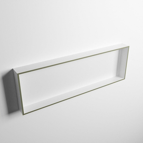 Mondiaz Easy nis 29.5x89.5x8cm voor Inbouw/opbouw 1 open vak Solid surface Talc/Army SW643690