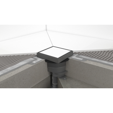 Hansgrohe RainDrain Spot Plus - 15x15cm - hoogte verstelbaar - betegelbaar frame - brushed stainless steel SW1590446