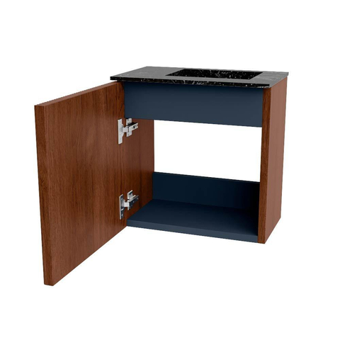 Mondiaz JOYA-DLUX 40cm toiletmeubel - kleur Ruby - Wastafel FAYE positie Rechts Zonder kraangat kleur Lava. SW1423583