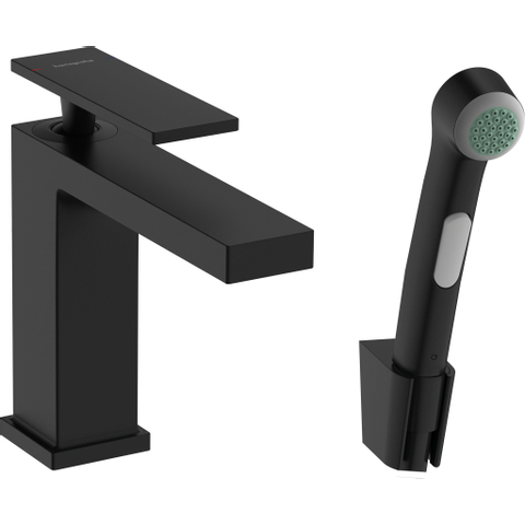 Hansgrohe Tecturis E Wastafelkraan - bidet - handdouche - doucheslang - 160cm - 14.4cm uitloop - mat zwart SW918393