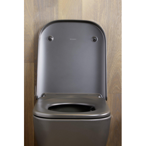 Duravit Happy D.2 WC-zitting - 43x35.9x4.3cm - met softclose - met quickrelease - kunststof - mat antraciet SW297027