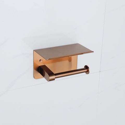 Fortifura Calvi toiletrolhouder - met plateau - PVD - geborsteld koper SW1183051