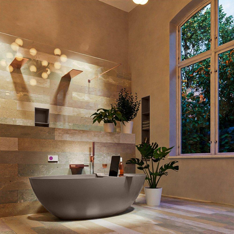 MONDIAZ FLOAT Baignoire îlot - 170x80cm - Smoke SW491516